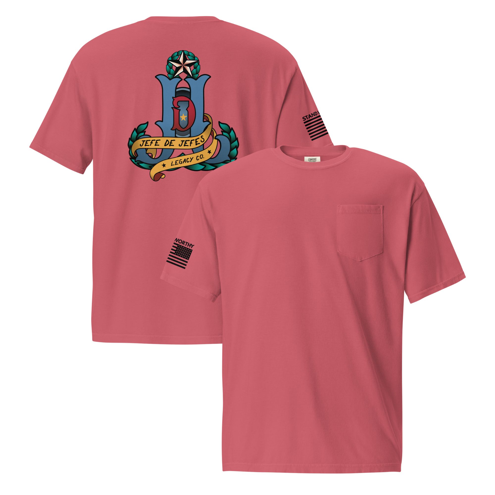 Jefe de Jefes Legacy Co. Color Logo Pocket Tee