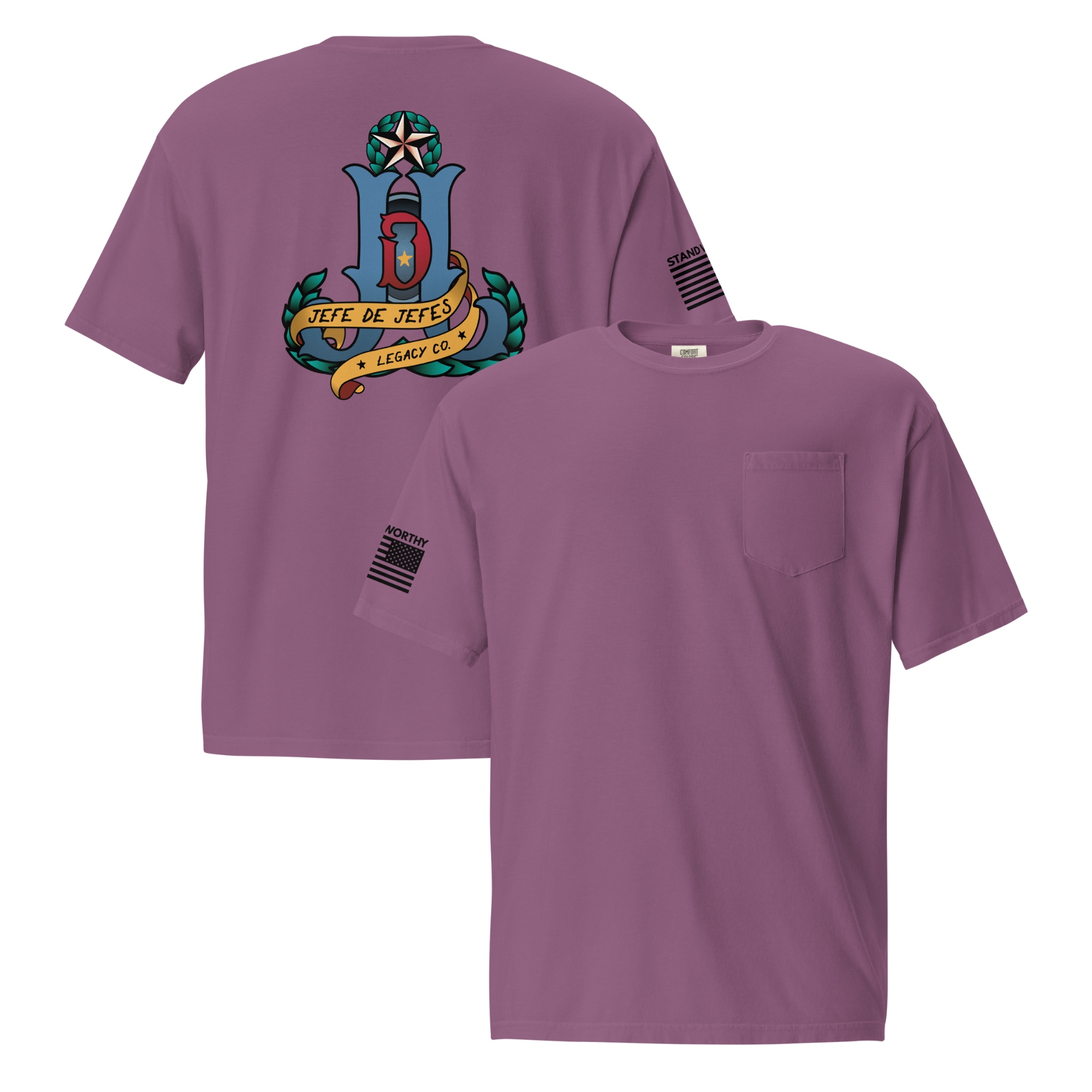 Jefe de Jefes Legacy Co. Color Logo Pocket Tee