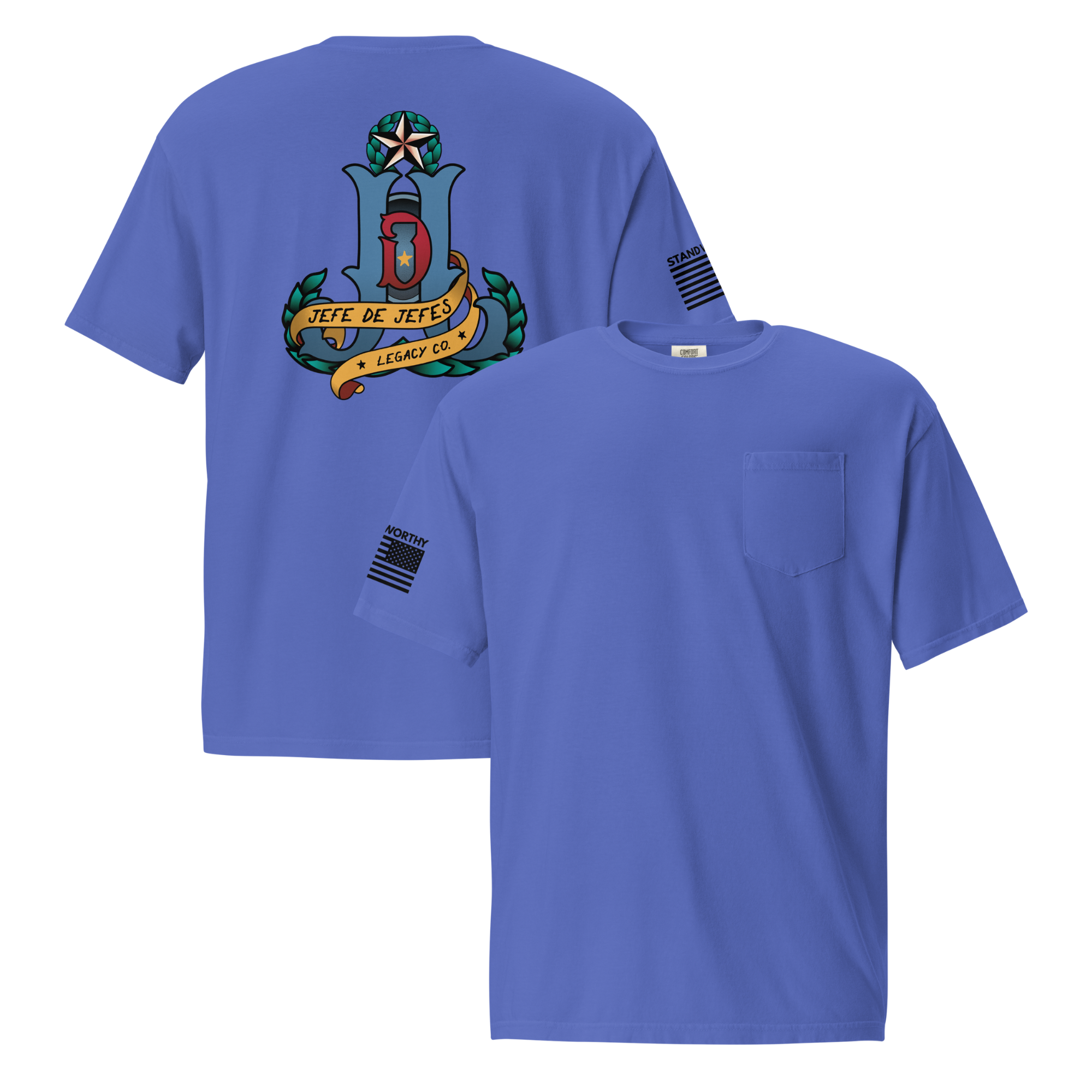 Jefe de Jefes Legacy Co. Color Logo Pocket Tee
