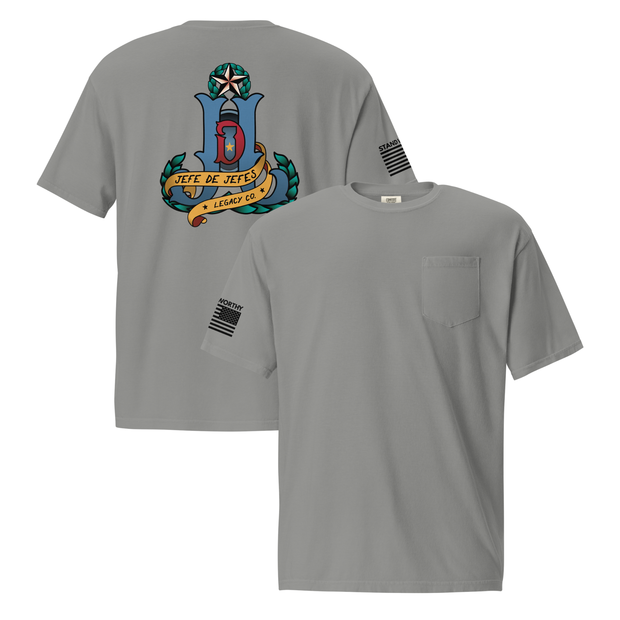 Jefe de Jefes Legacy Co. Color Logo Pocket Tee