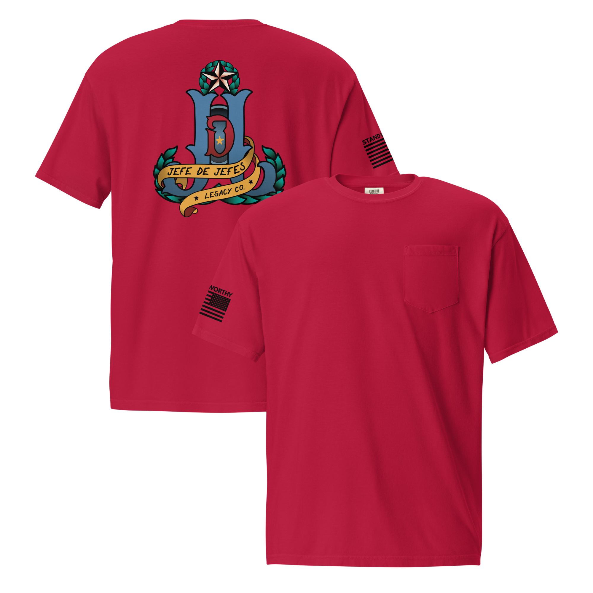 Jefe de Jefes Legacy Co. Color Logo Pocket Tee