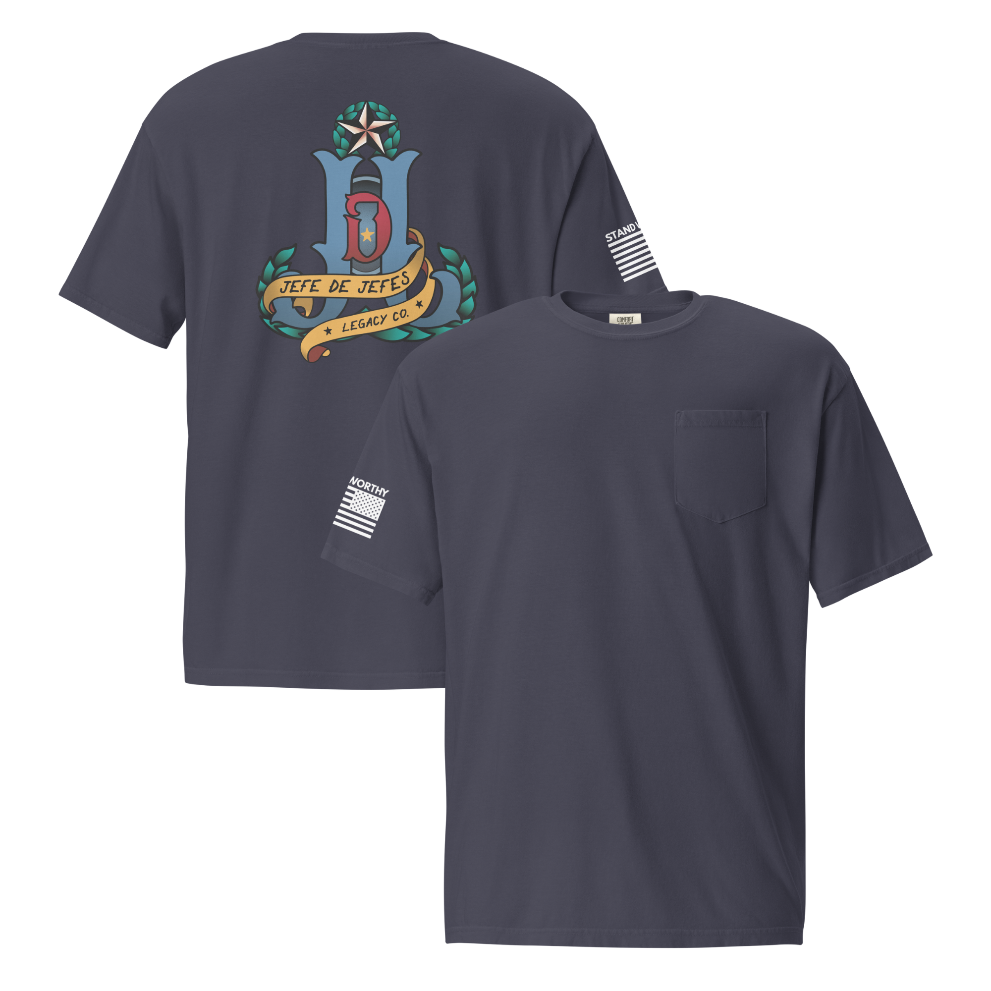 Jefe de Jefes Legacy Co. Color Logo Pocket Tee