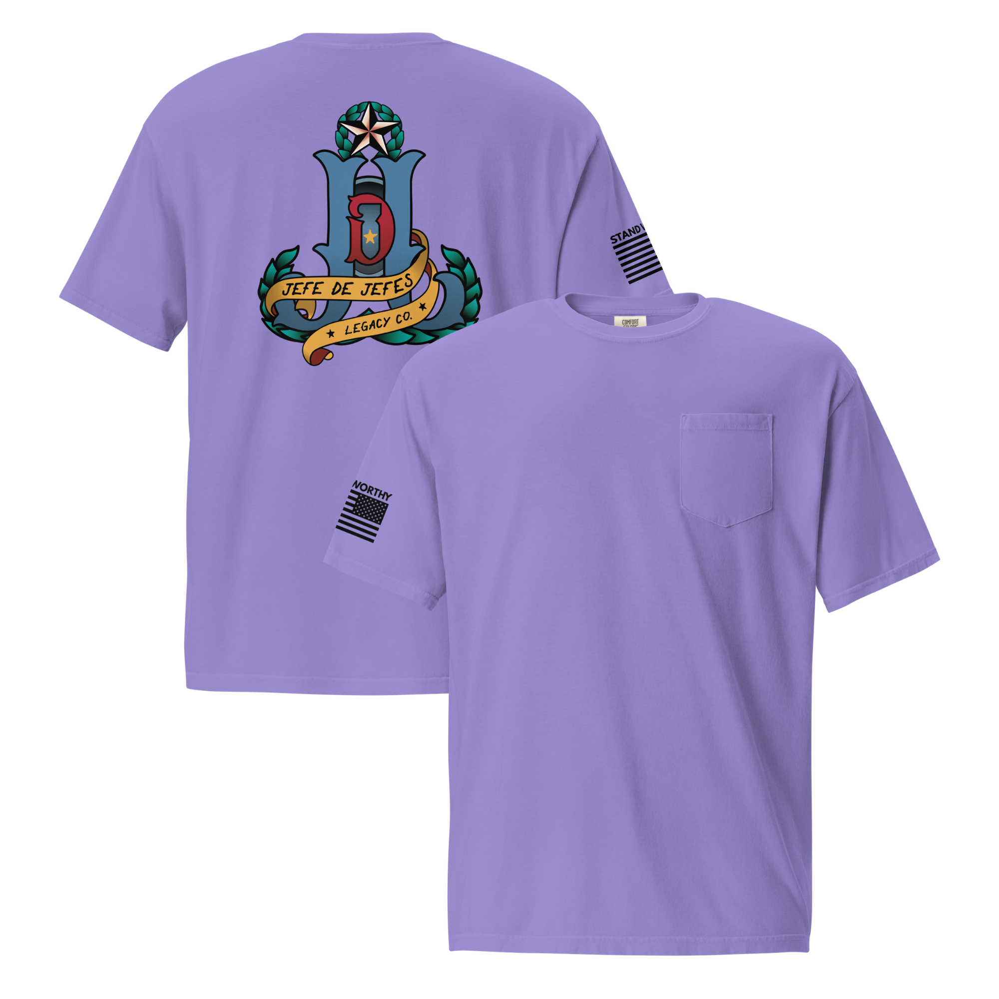 Jefe de Jefes Legacy Co. Color Logo Pocket Tee